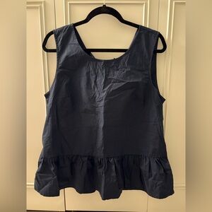 J. Crew Navy Sleeveless Top with bow detail